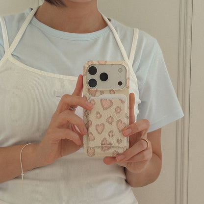 Lovely Leopard Fabric Phone Case (Hard/Card Storage/Magsafe)