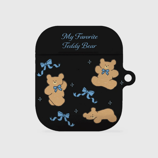 Blue Ribbon Teddy Airpods Case (Hard 硬殼)