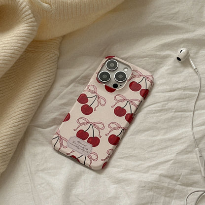 Ribbon Cherry Phone Case (Hard/Card Storage/Magsafe)