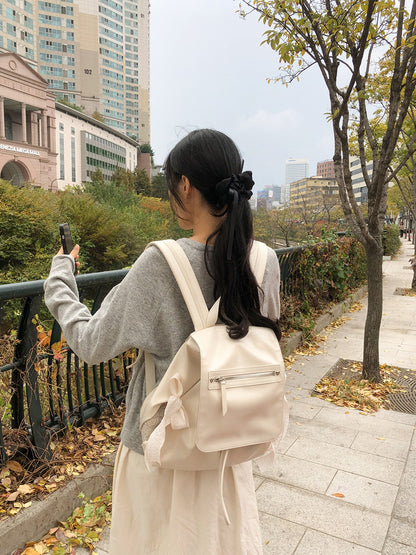 Ovuni Classic Bow Backpack_Cream