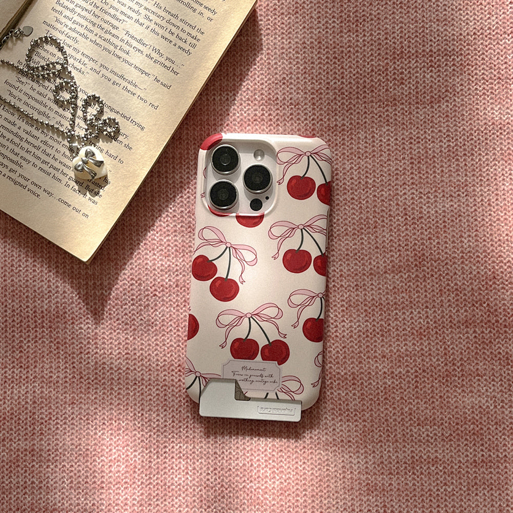 Ribbon Cherry Phone Case (Hard/Card Storage/Magsafe)