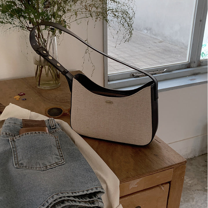 Slowand #LENTO. Classic fabric hobo bag - 2色