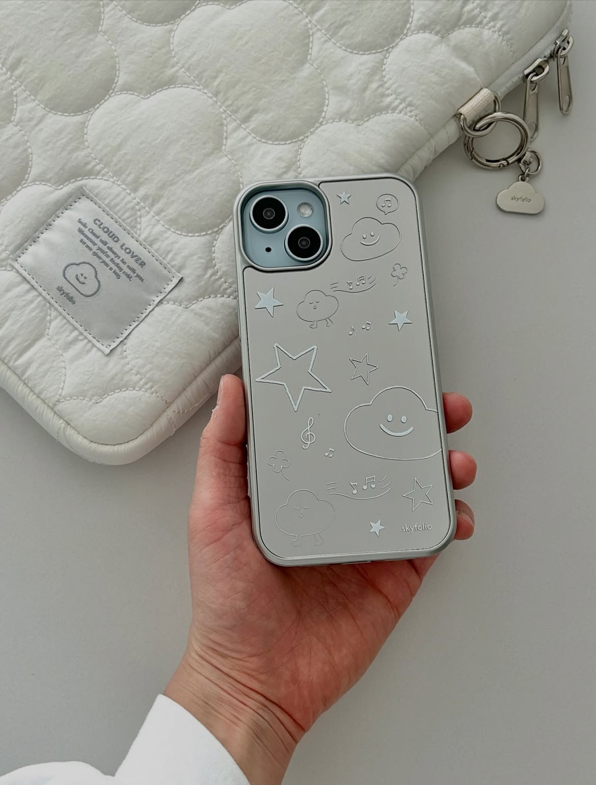 Skyfolio Clear Sky, Good Vibes Case (Mirror Silver Bumper)