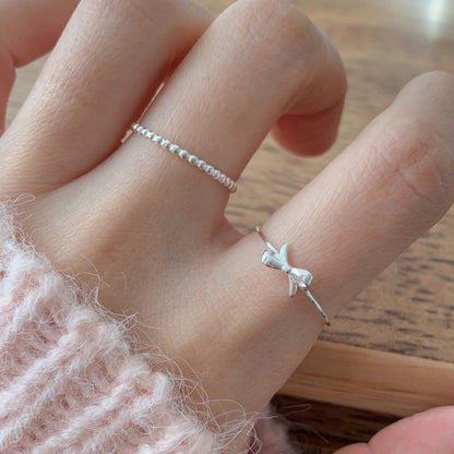 [Silver925] Alice Ribbon Layered Ring Set (2pcs)