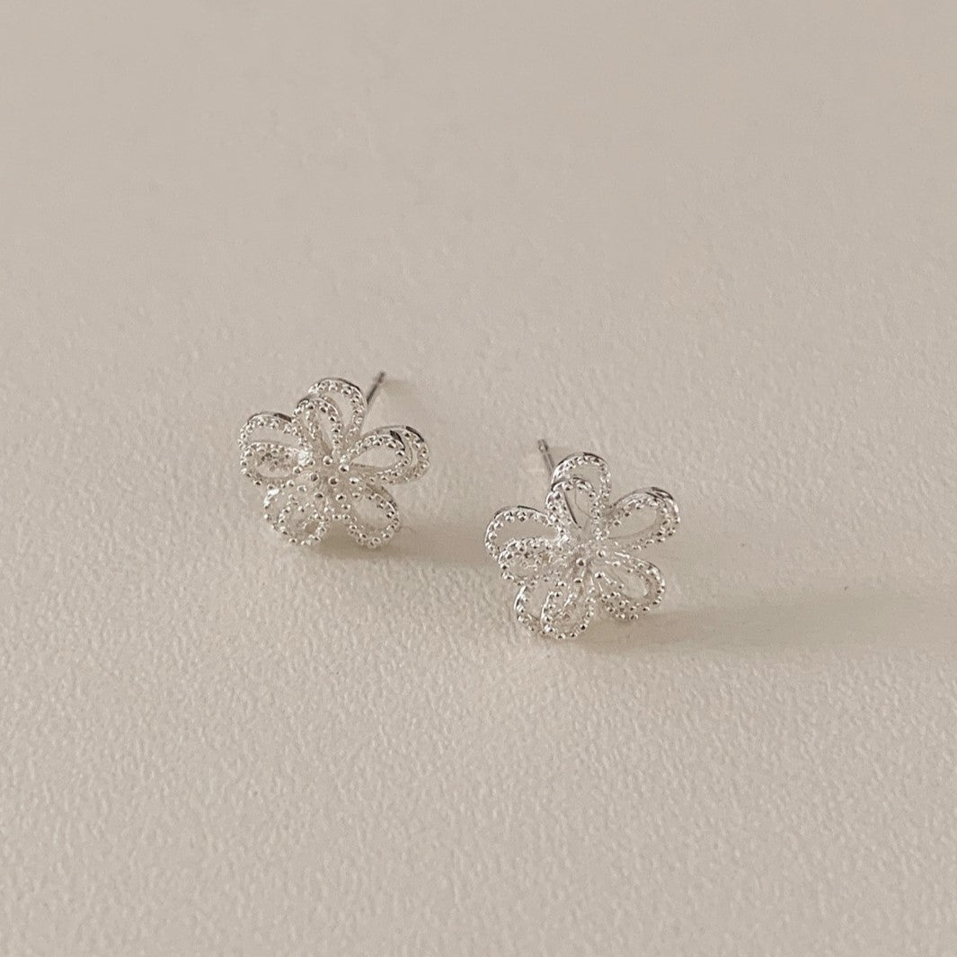 [Silver925] Mist Flower Silver Earrings/Necklace 套裝