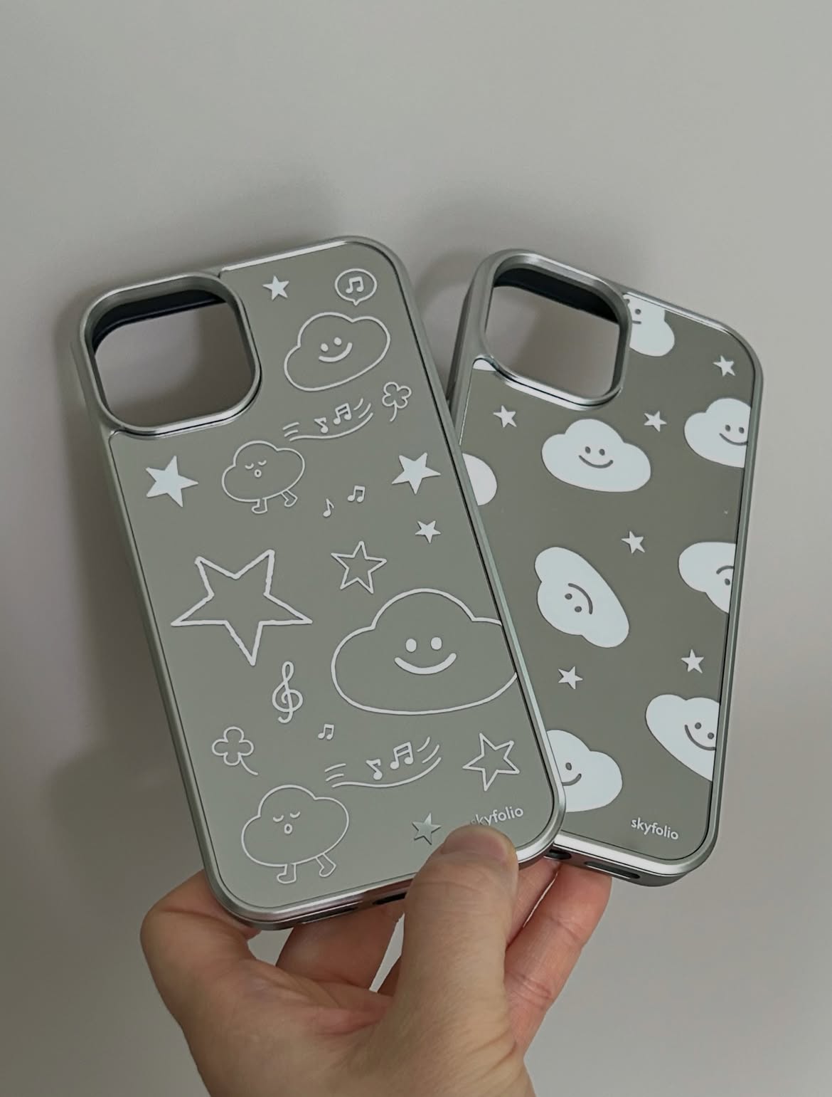 Skyfolio Clear Sky, Good Vibes Case (Mirror Silver Bumper)