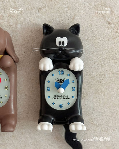CRR Wagging Tail Wall Clock (黑貓/臘腸狗)