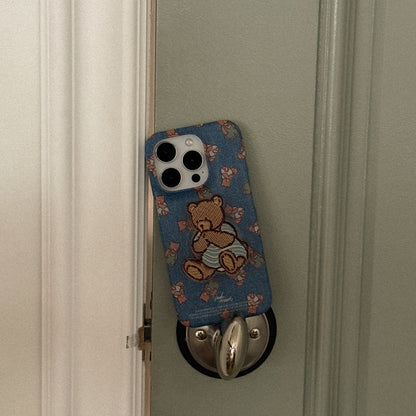 Teddy in Denim Phone Case (Hard/Card Storage/Magsafe)