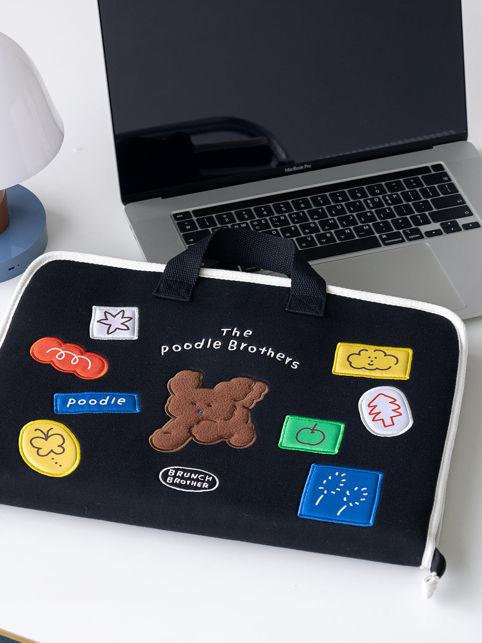 Romane Poodle Open Laptop Pouch (11/13/15 inch)