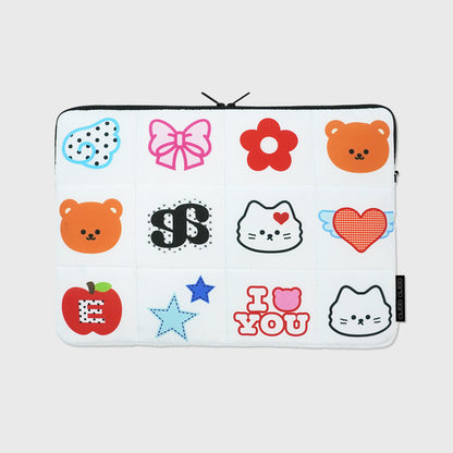 Earp Earp Kitsch Retro White Ipad/Notebook Pouch (11/13/15 inch)