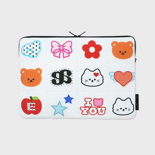 Earp Earp Kitsch Retro White Ipad/Notebook Pouch (11/13/15 inch)