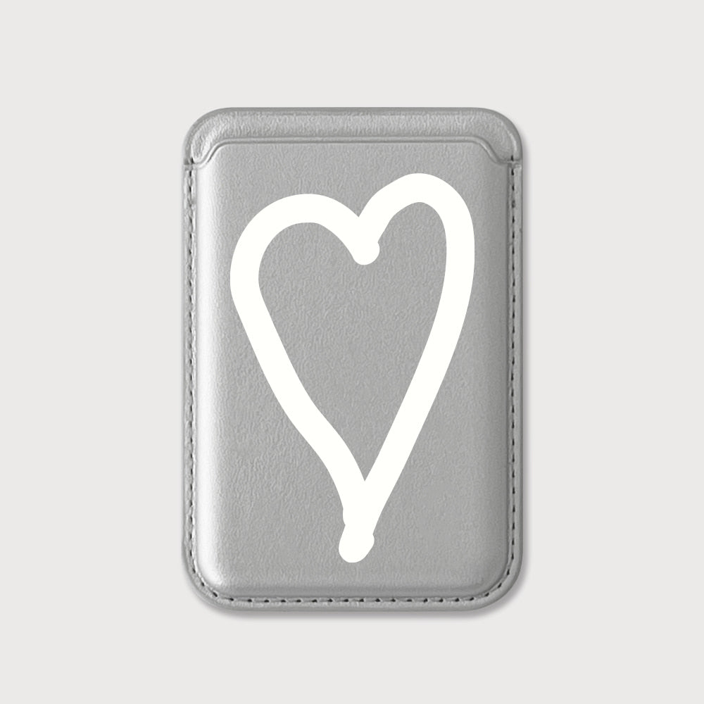 【85折加購✨】Cuter Heart Drawing Magsafe Card Wallet