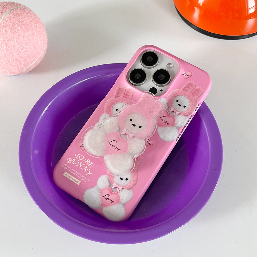 Pattern Bunny Puppy Phone Case (Hard/Card Storage) (2色)
