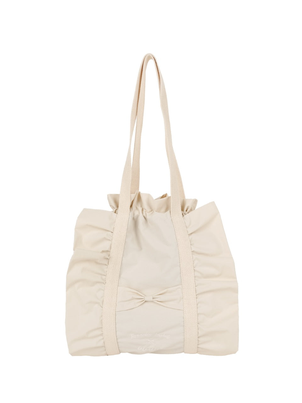 Ovuni Ruffle drawstring bag_ivory