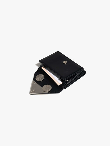 Fennec Crinkle Triangle Triple Wallet - Black