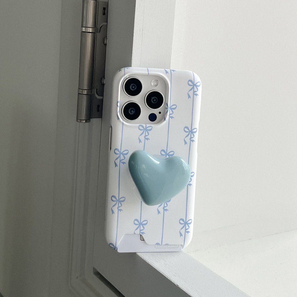 Line Ribbon Pattern Phone Case (Hard/Card Storage) (4色)