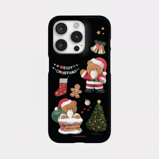 Pattern Santa Claus Gummy Phone Case (Hard/Card Storage/Magsafe)