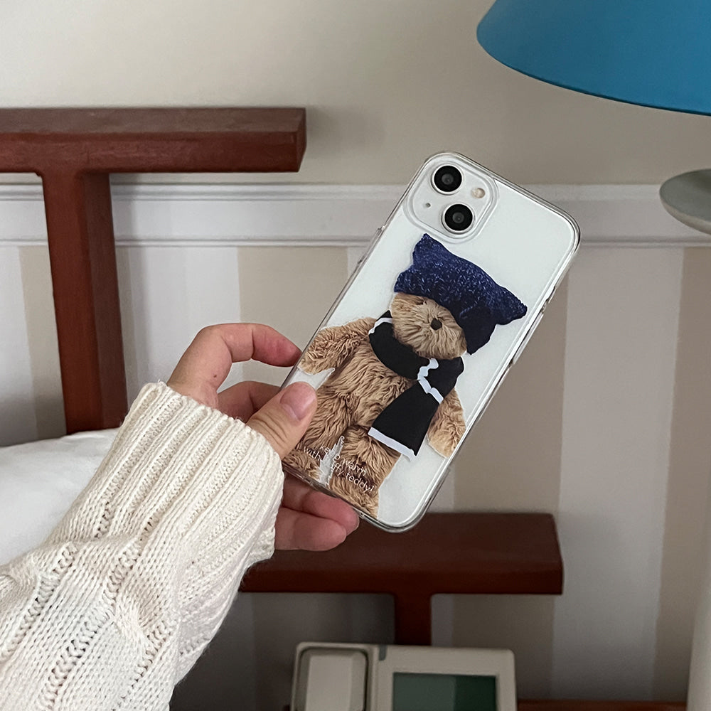 Winter Fluffy Teddy Phone Case (Clear/Tank Clear)