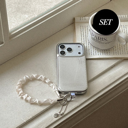 【Set】MM (Silver Bumper Case)+ Pure Silk 手機繩 (3色)