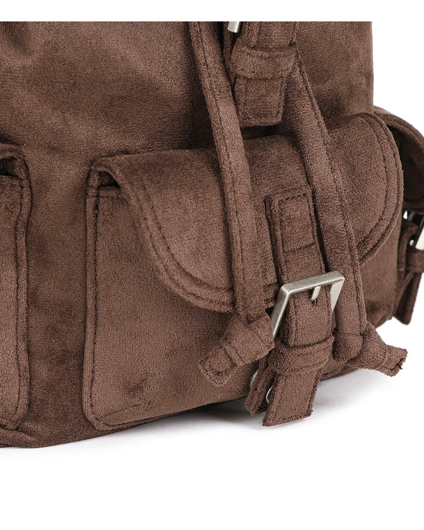 Lotsyou Nostalgia Chubby Backpack Brown