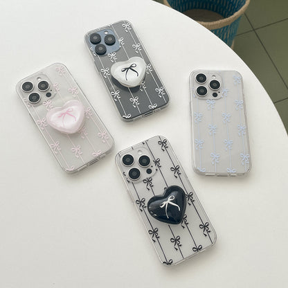 Line Ribbon Pattern Phone Case (Clear/Tank Clear/Clear card storage) (4色)