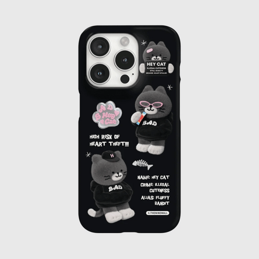 Pattern Bad Hey Cat Phone Case (Hard/Card Storage/Magsafe)