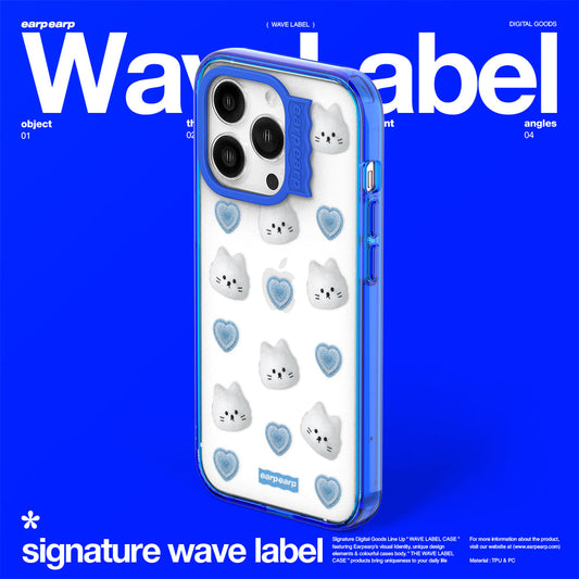 DOT HEART CHICHI-BLUE (Wave Label Clear Case)