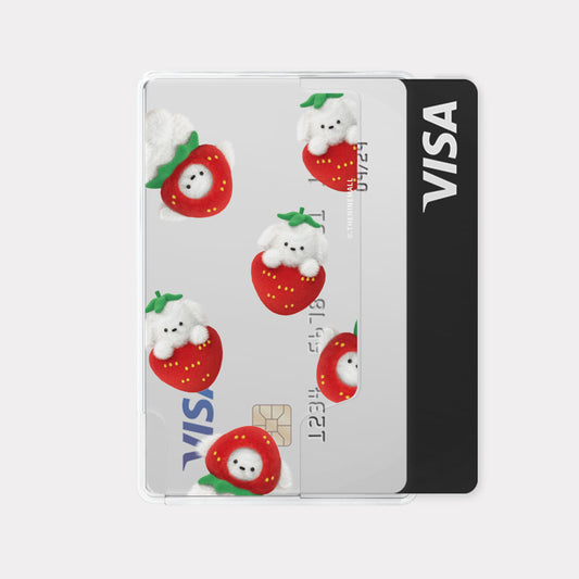 Theninemall Pattern Strawberry Ppokku Magsafe Card Zip