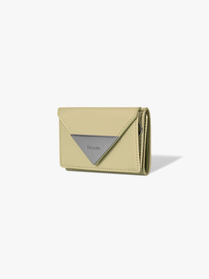[27/11韓國出貨] Fennec Crinkle Triangle Triple Wallet - Soft olive