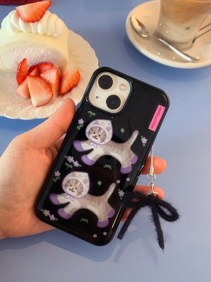 Eppah Flower Tabby Cat Case (Epoxy bumper/Glass/Magsafe)