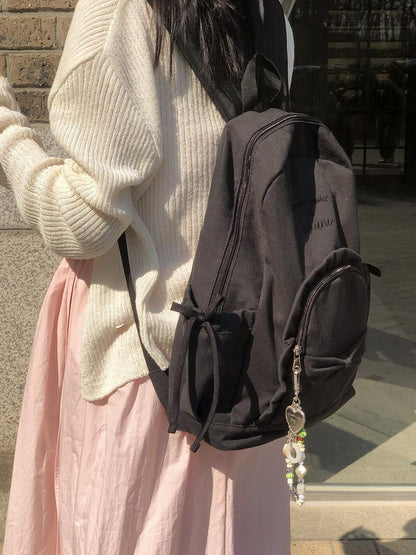 Ovuni Ruffle Ribbon Backpack_ Vintage Black