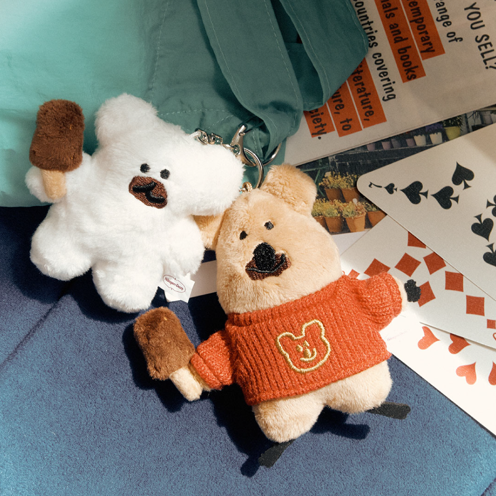 [Dinotaeng X Häagen-Dazs] Hard bar Flat fur Keyring (2款)