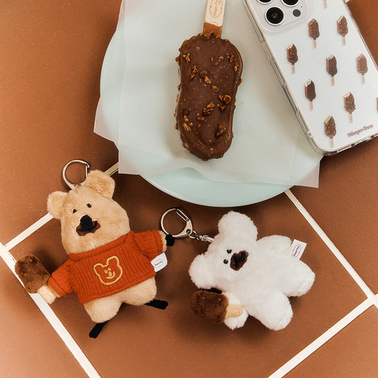 【現貨95折】[Dinotaeng X Häagen-Dazs] Hard bar Flat fur Keyring (2款)