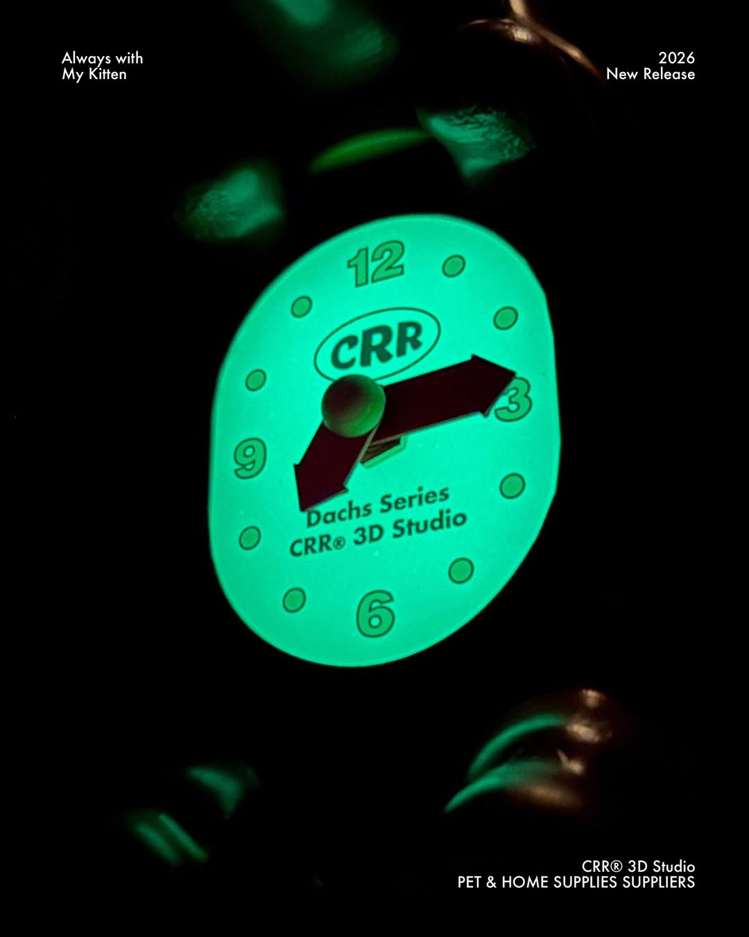CRR Wagging Tail Wall Clock (黑貓/臘腸狗)
