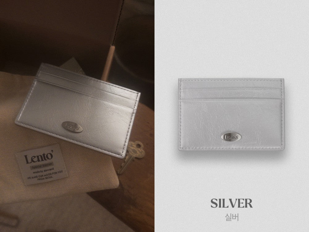 [NEW Color! Silver] Slowand #LENTO. minimal card wallet (牛皮) (6色)