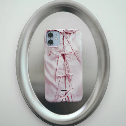 HIOO.kr Tie a pink ribbon case (Glossy hard)