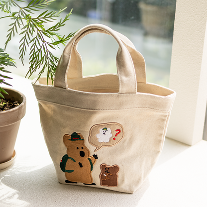 Dinotaeng Bobo In The Woods Canvas Bag - 2 Colors