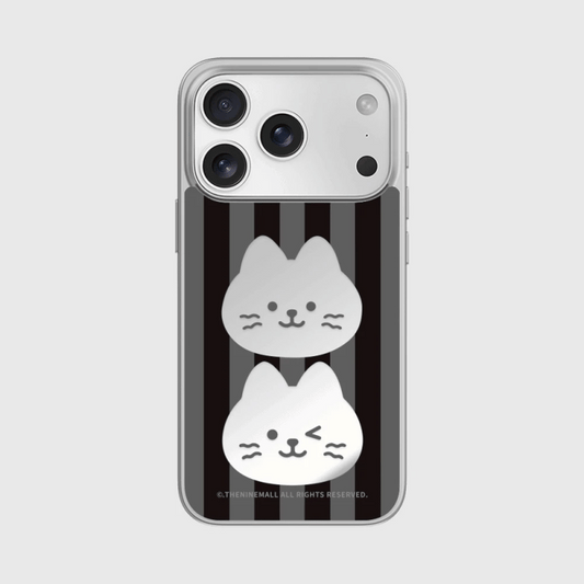 Hey Cat Twin Phone Case (Mirror silver bumper case)