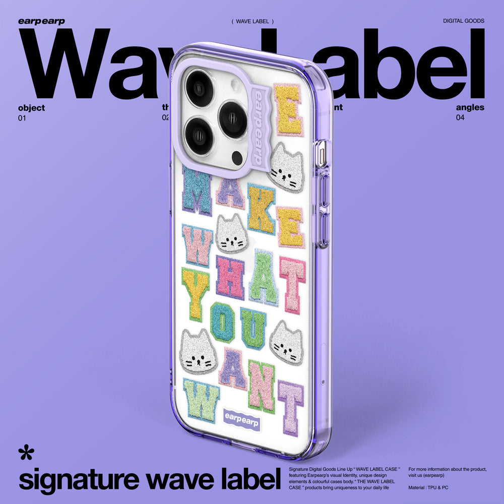 ALPHABET CHICHI PATCH-PURPLE (Wave Label Clear Case)