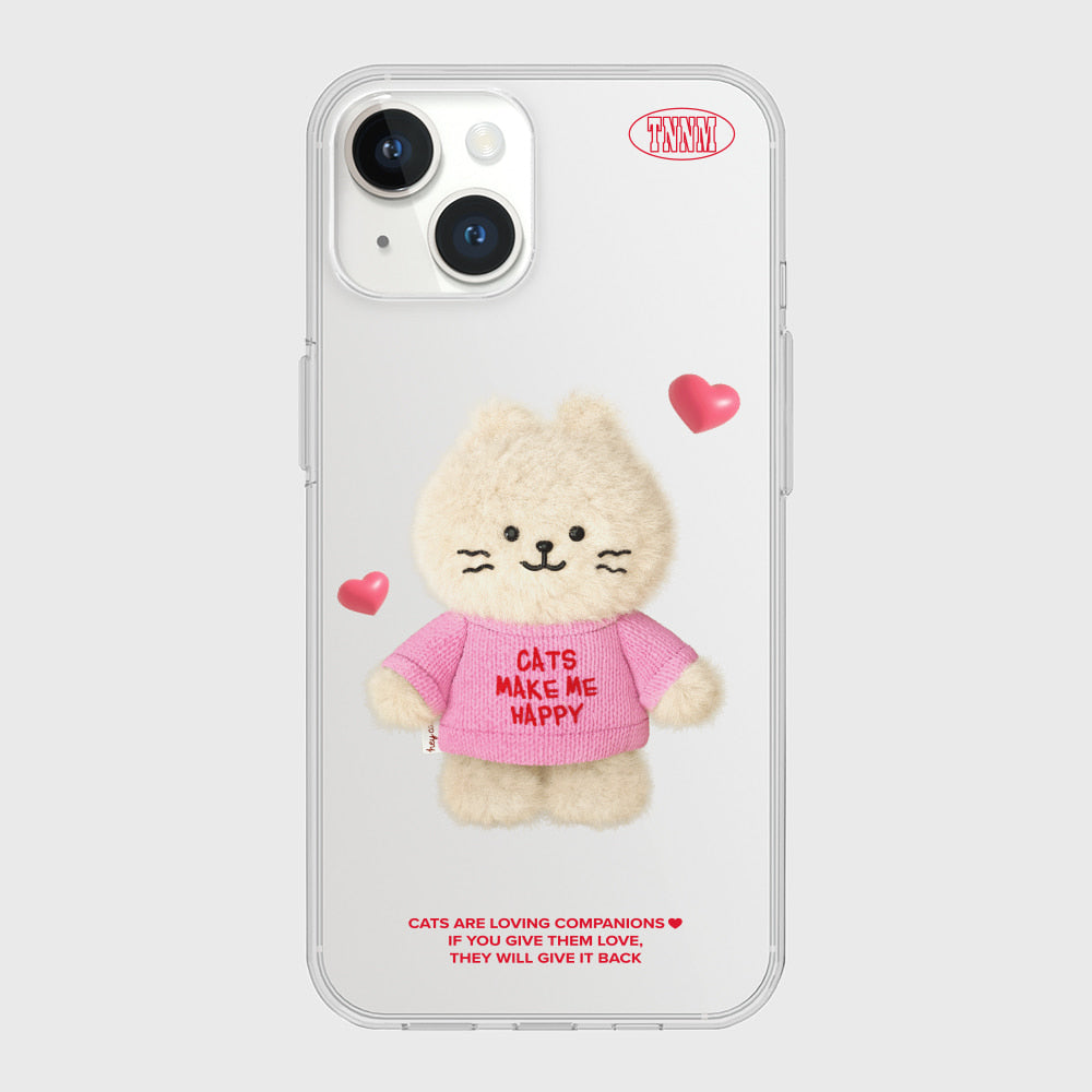 Fluffy Hey Cat Phone Case (Clear/Tank Clear/Clear Card Storage)