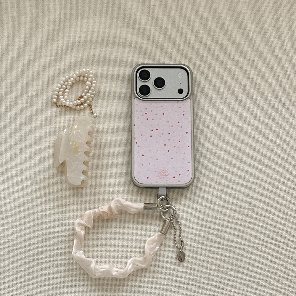 【Set】Pink Edition (Silver Bumper Case)+ 手機繩