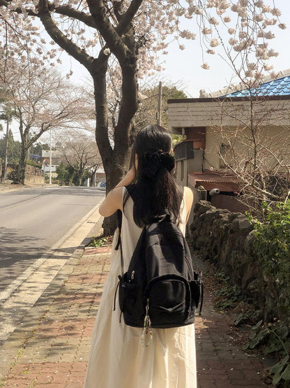 Ovuni Ruffle Ribbon Backpack_ Vintage Black