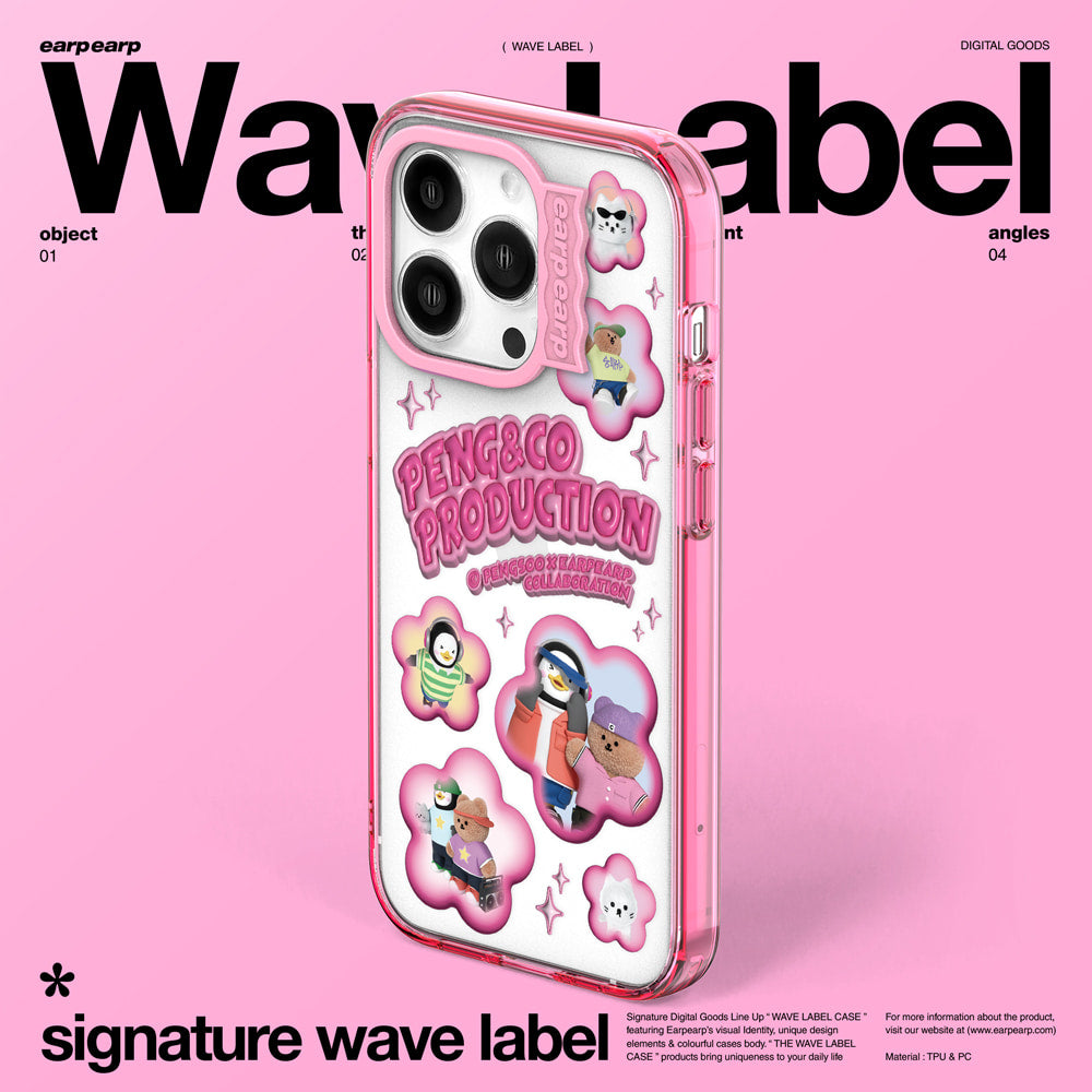 【EARP EARP X PENGSOO】PENGCO PRODUCTION-PINK (Wave Label Clear Case)