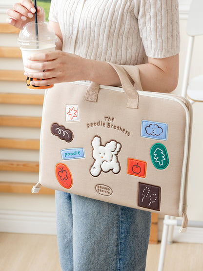 Romane Poodle Open Laptop Pouch (11/13/15 inch)