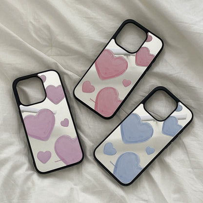 Clear Heart Pattern Mirror Bumper Case (鏡面殼) (3色)