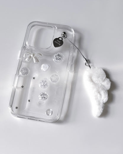 Peakdrawing Lily Button Heart Resin Case