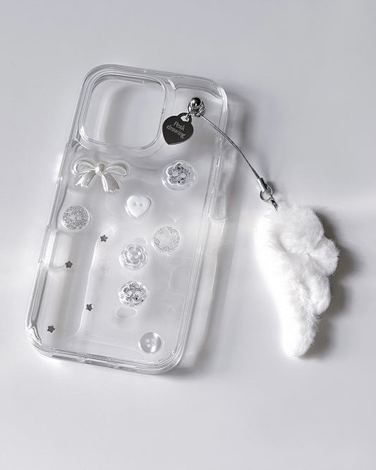 Peakdrawing Lily Button Heart Resin Case
