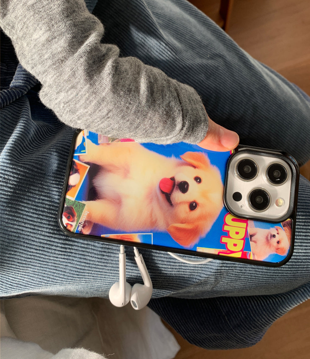 Byemypie Happy Puppy Phone Case (Epoxy Bumper)