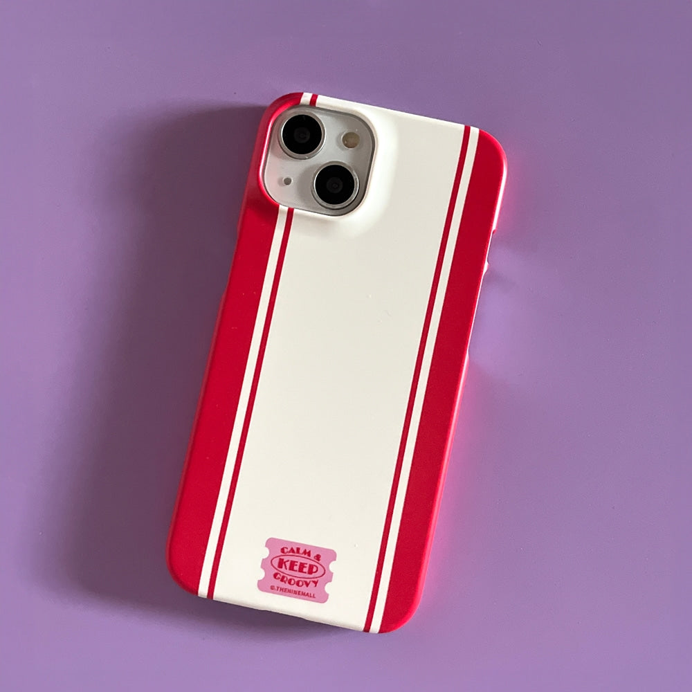 Vintage Stripe Label Phone Case (Hard 普通硬殼) (3色)