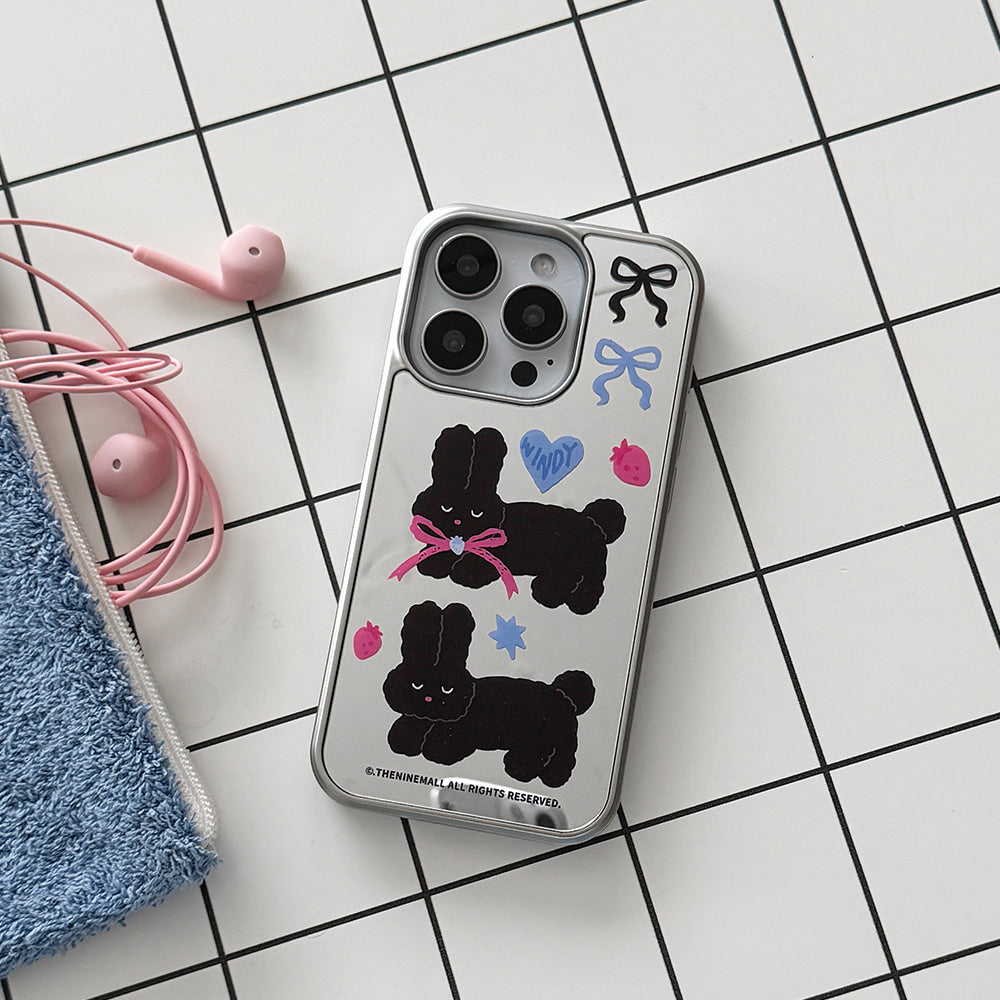 Pattern Black Windy Phone Case (Mirror silver bumper case)